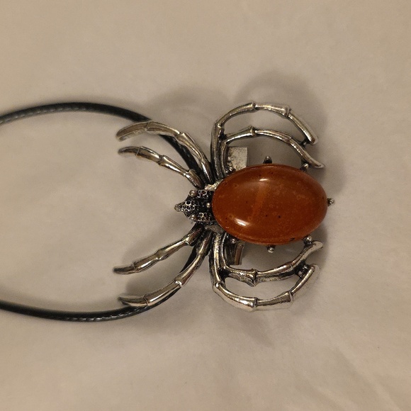 Genuine Red JASPER Spider Necklace Brooch combo Can be either Brooch or Necklace - Picture 1 of 7